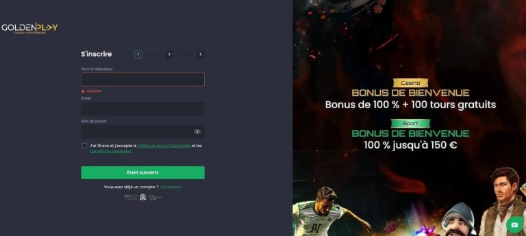 GoldenPlay Casino inscription